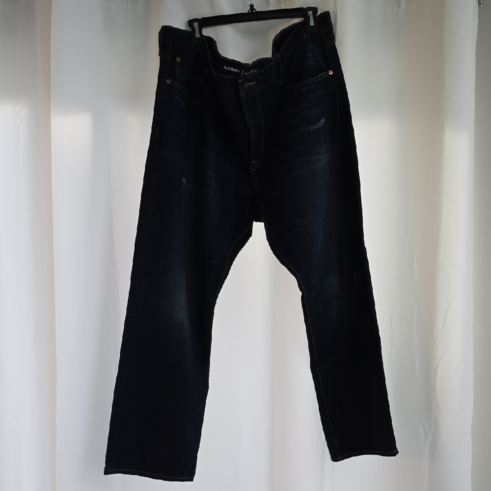 Old Navy Men's Slim Straight Jeans in Dark Blue